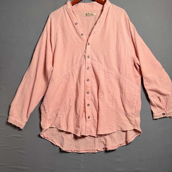 We The Free Tops - Gauze Shirt M Pink We The Free Oversized Frayed Boho Coastal Cottagecore Pnk